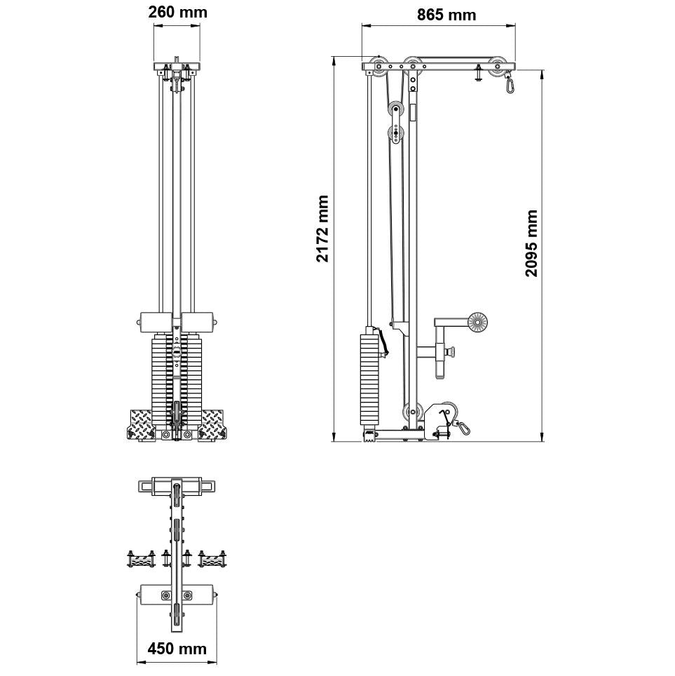 ATX Lat Pulldown Option LTO-520 - 100 kg weights