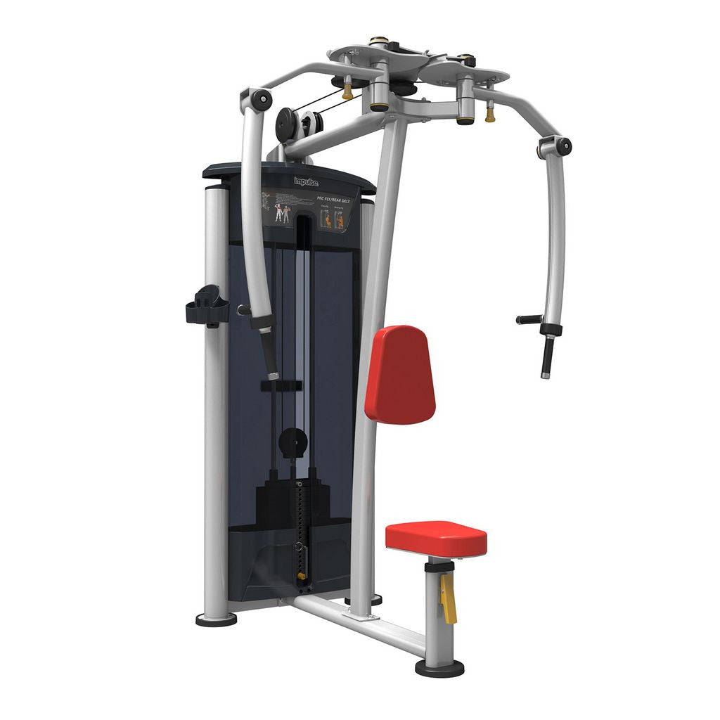 Impulse Fitness Butterfly und Butterfly Reverse, IT9515, Pec and Reverse Fly, 2 in 1 Kombimaschine, 90kg Gewichtsblock