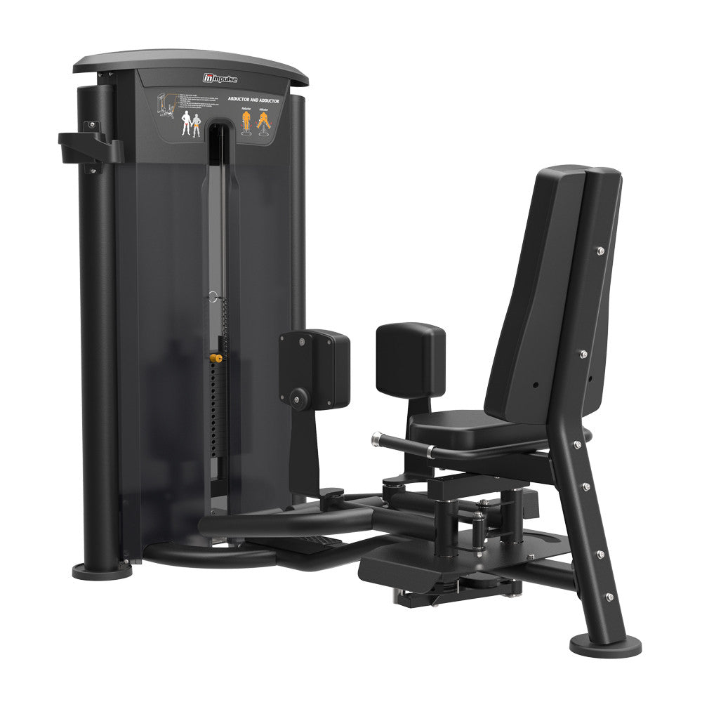 Impulse Fitness Adduktor/Abduktor IT9508, 2 in 1 Kombimaschine, 90kg Gewichtsblock, Black Edition