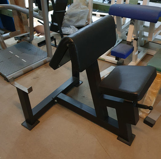 Scottcurl Bank, Scott bench, Bizeps Trainingsbank, Rahmen Schwarz, Polster Schwarz, gebraucht - überholter Zustand
