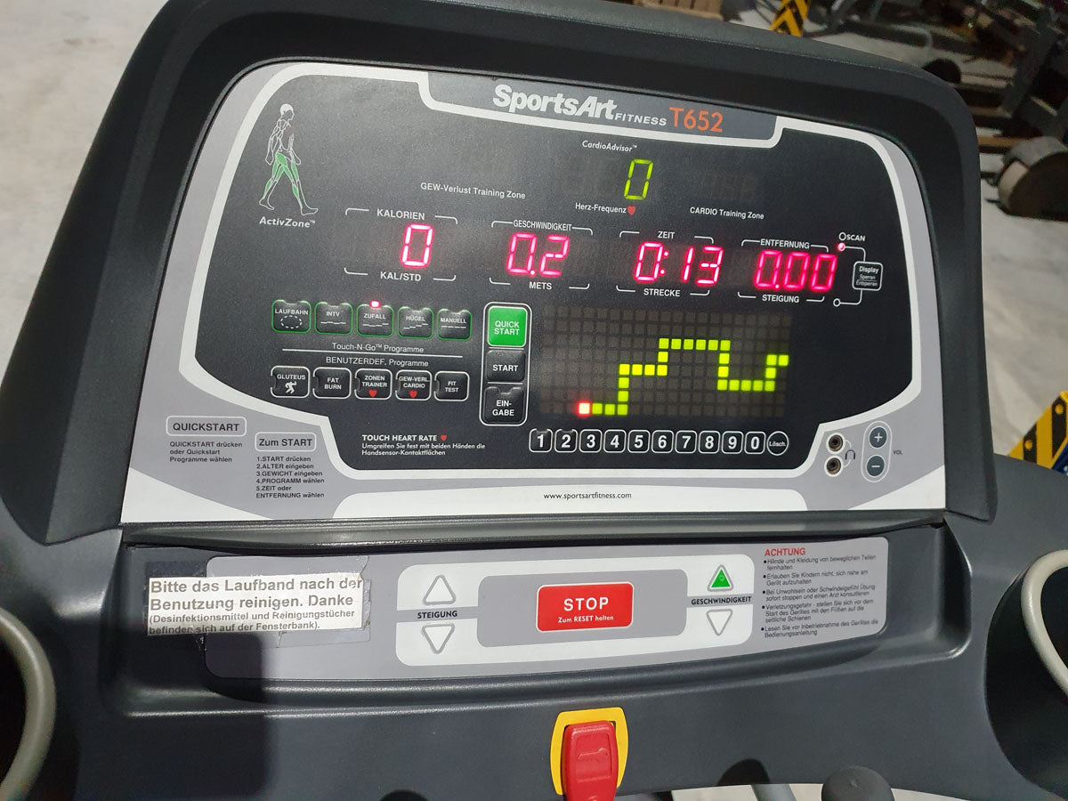 SportsArt Treadmill, T652 Commercial Treadmill, Silver-Black Frame, Used - Refurbished Condition