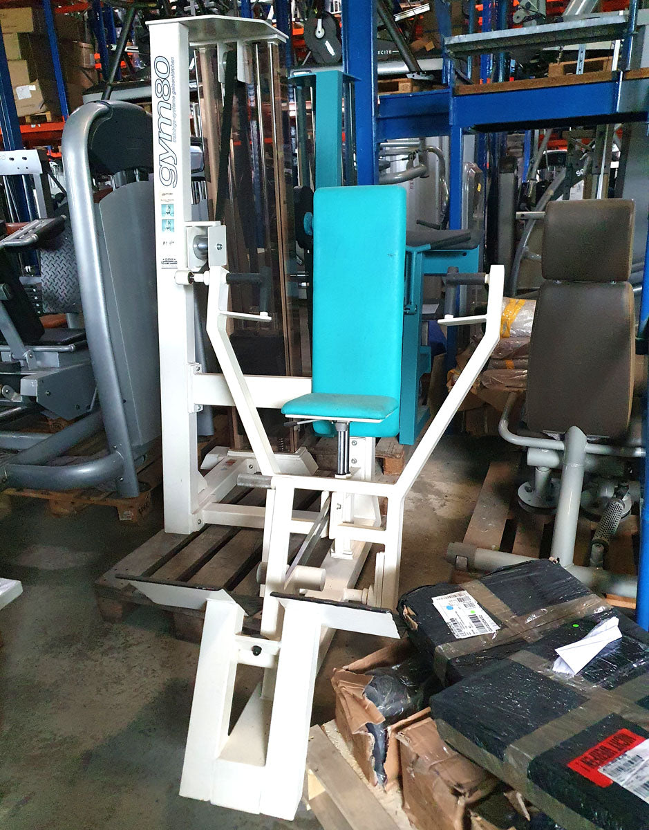 Gym 80, Bankdrückmaschine, Einstiegshilfe, Edition Line, Weiß, gebraucht