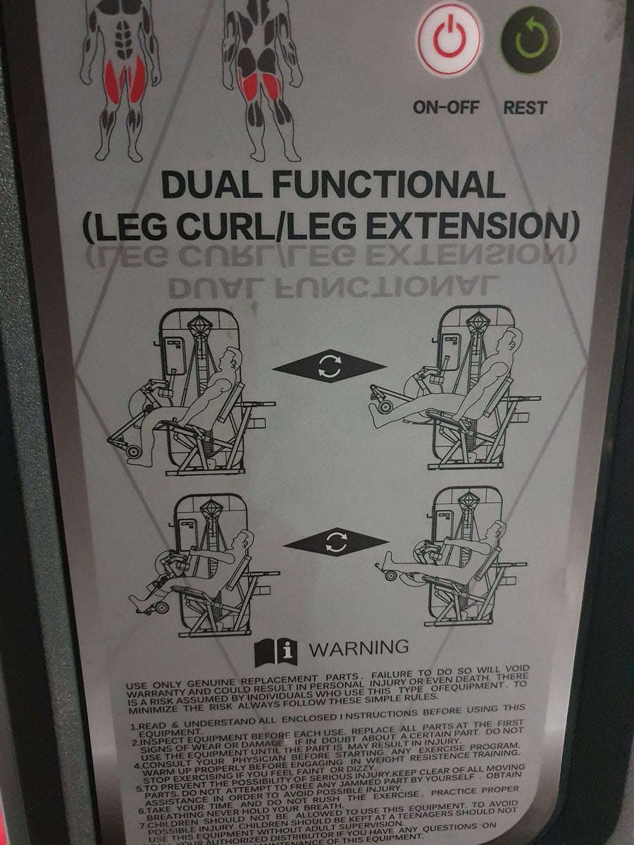 Dank Sport Beinstrecker und Beinbeuger Kombigerät 2 in 1 , Leg Curl and Leg Extension, Rahmen Schwarz, Polster Schwarz, Ausstellungsgerät - aufgebaut