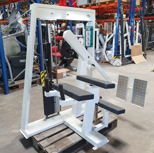 Sportesse Pomaschine, Gluteusmaschine stehend, Glute Isolator Raise, Rahmen Weiß, gebraucht - geprüfter Zustand