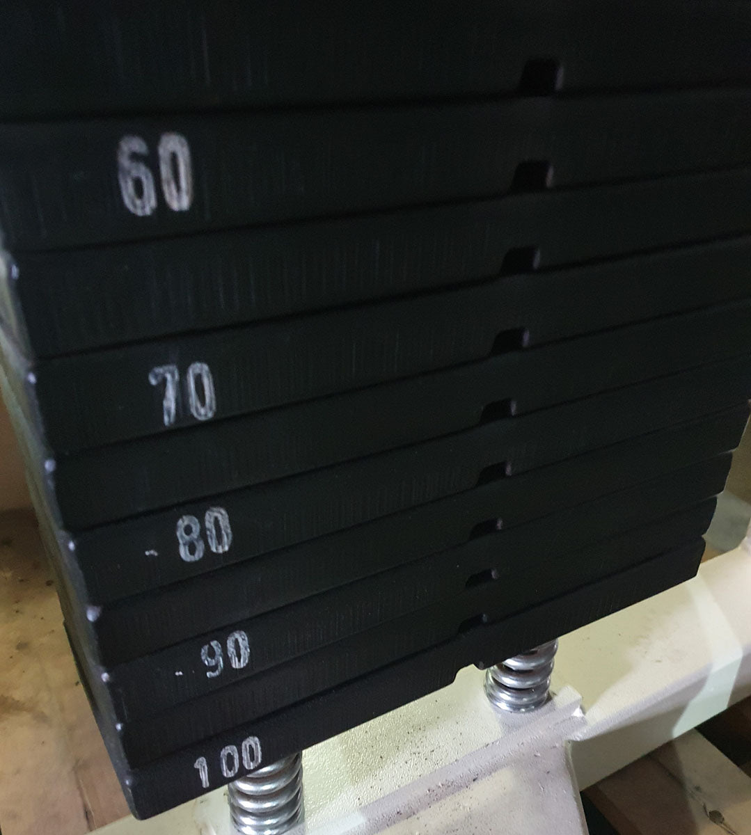 Lat pulldown machine from above, cable pulldown, lat pull, old school bodybuilding, frame color white, used with signs of wear