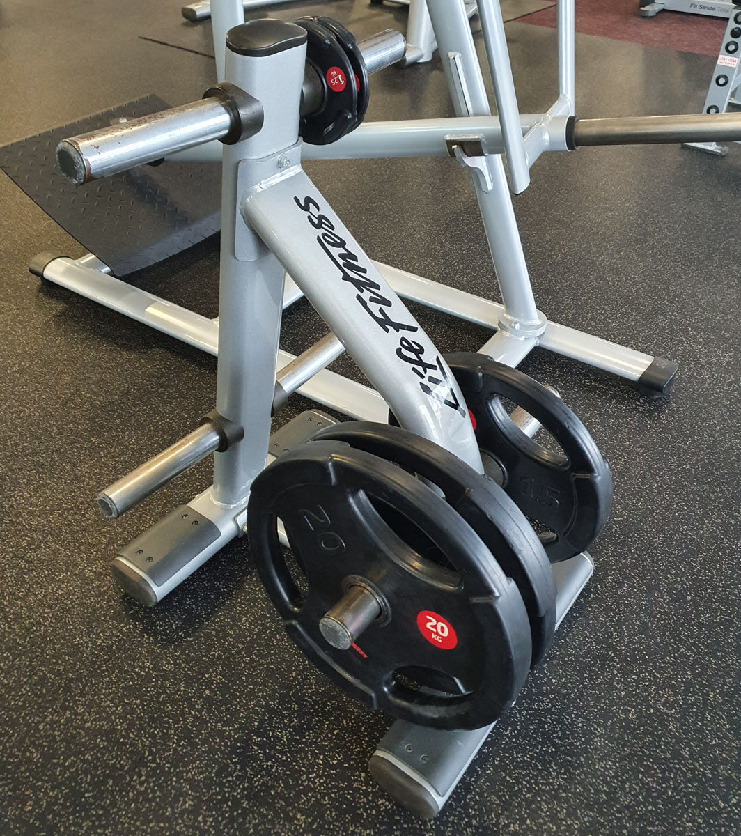 Life Fitness Scheibenständer, 6 Zapfen, Silber, Signature Serie, gebraucht