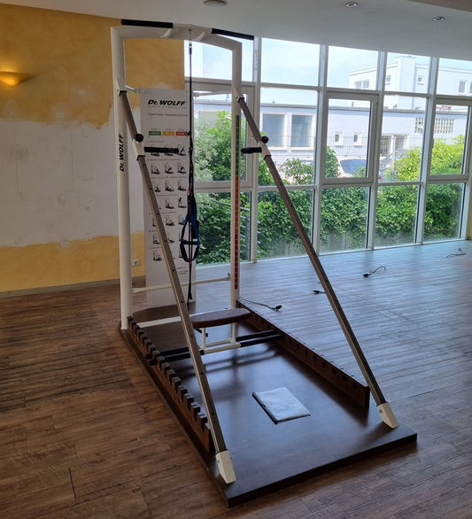 Dr. Wolff Functional Training Station 786, Rahmenfarbe Weiß, Polsterfarbe Braun, gebraucht - überholter Zustand