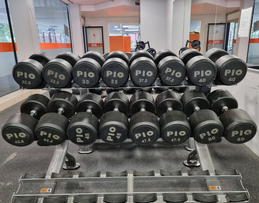 Gummi Kurzhantelsatz 2,5kg bis 50kg in 2,5kg Stufen, gebraucht, guter Zustand