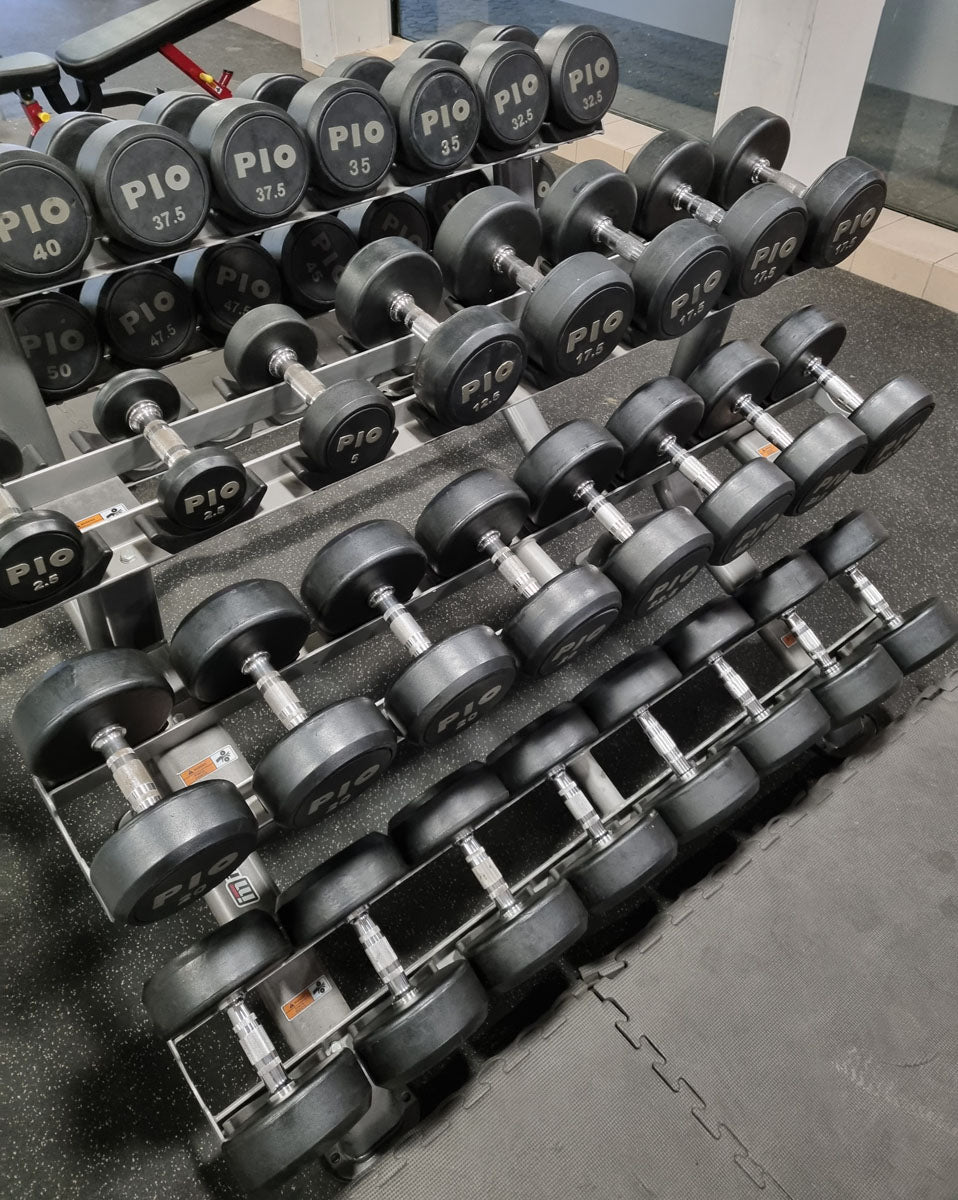 Gummi Kurzhantelsatz 2,5kg bis 50kg in 2,5kg Stufen, gebraucht, guter Zustand