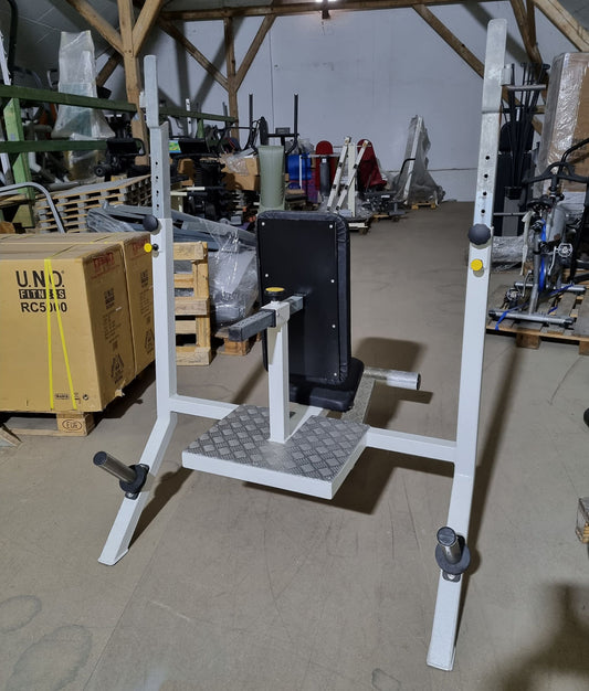 Nackendrückerbank, höhenverstellbar, Schulter-Drückerbank, Rahmenfarbe Weiß - gebraucht - geprüfter Zustand mit Gebrauchsspuren