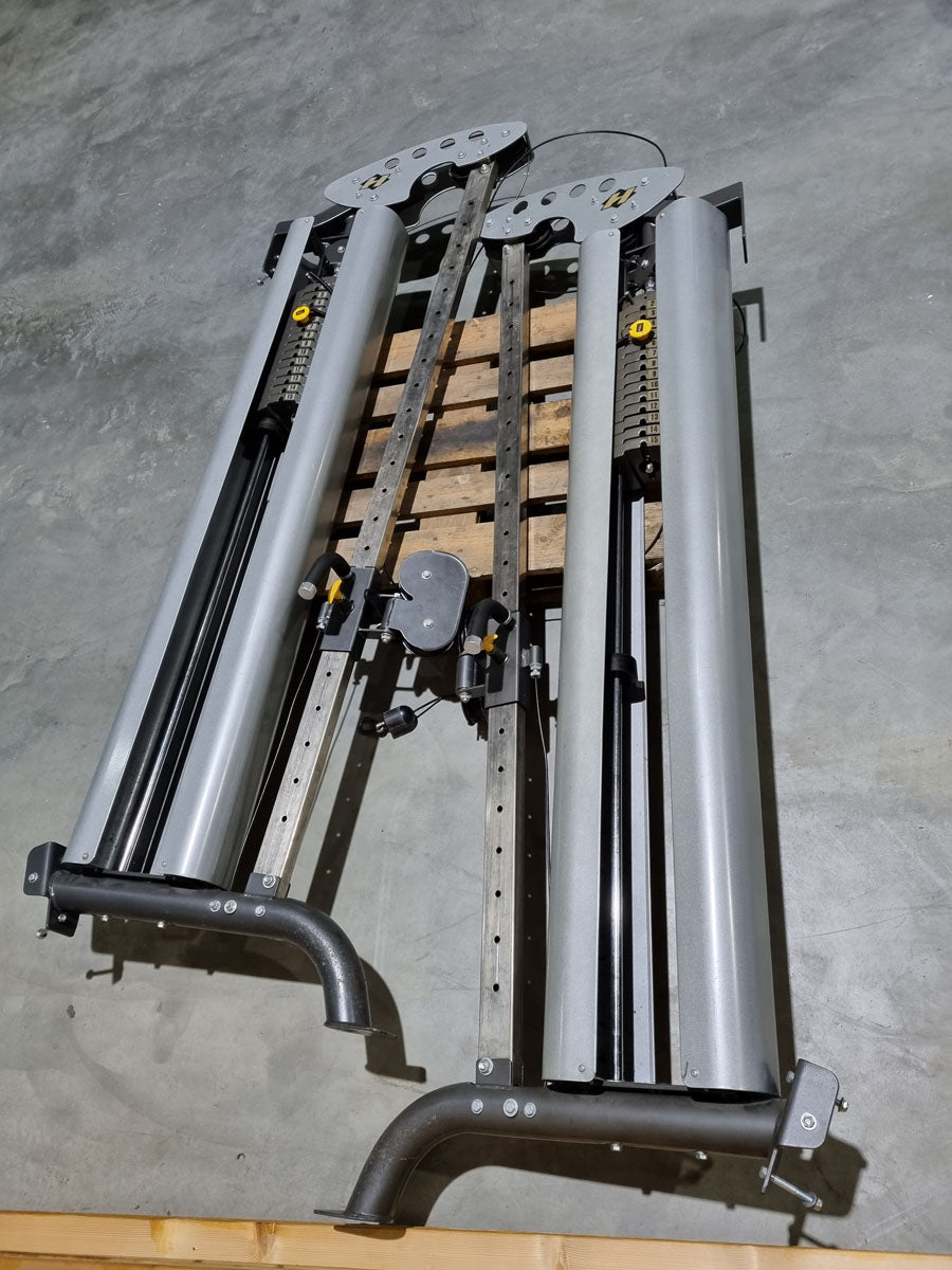 Hoist PTS 3D Multipresse mit Kabelzug Crossover, Max Rack Smith Machine with Cable Crossover, Dual Adjustable Pulley DAP, Rahmenfarbe Silber, gebrauchter - überholter Zustand