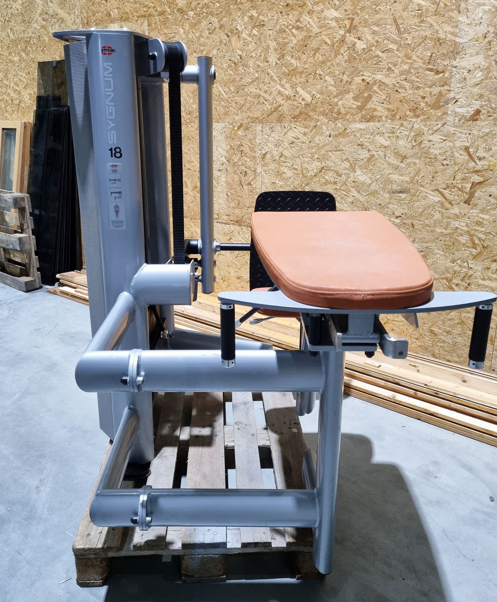 Gym80 Gluteus Kick Knieend 3004 Sygnum, Pomaschine, Rahmenfarbe Silber, Polsterfarbe Orange, gebraucht - überholter Zustand