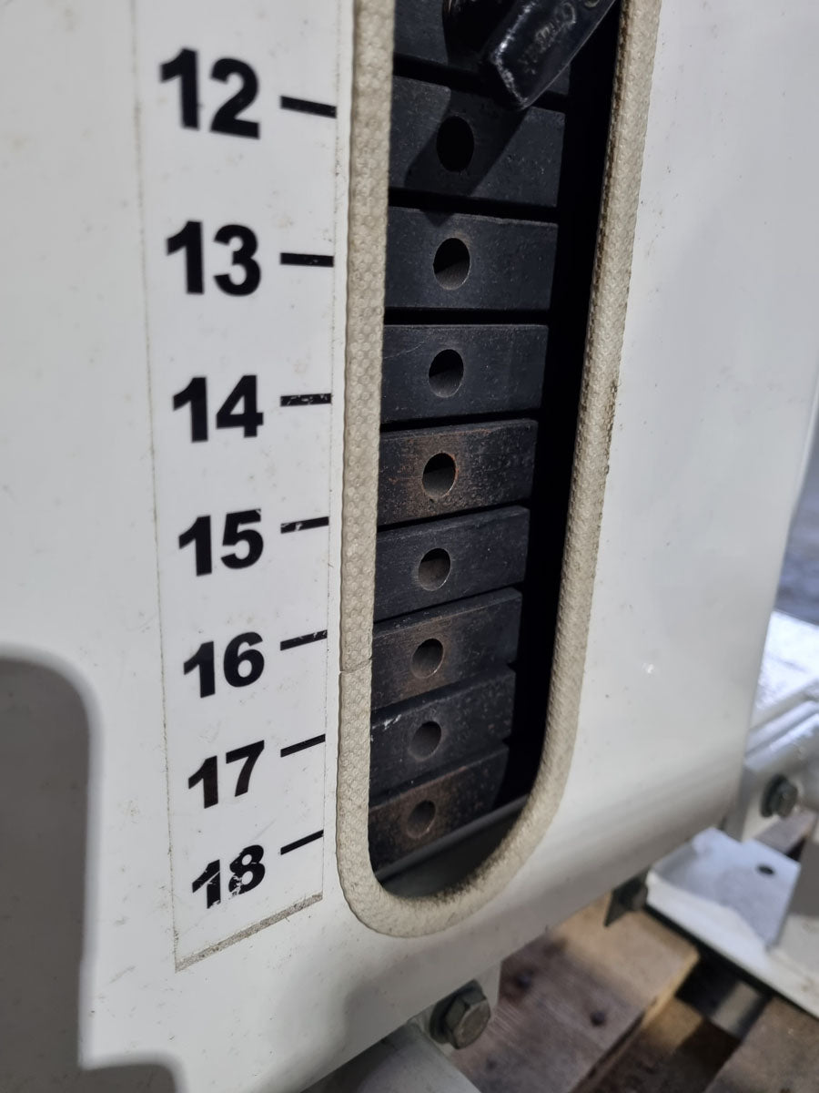 Competition Line Triceps Machine Dip, Triceps Extension Dip, frame color white, upholstery color blue, used - refurbished condition