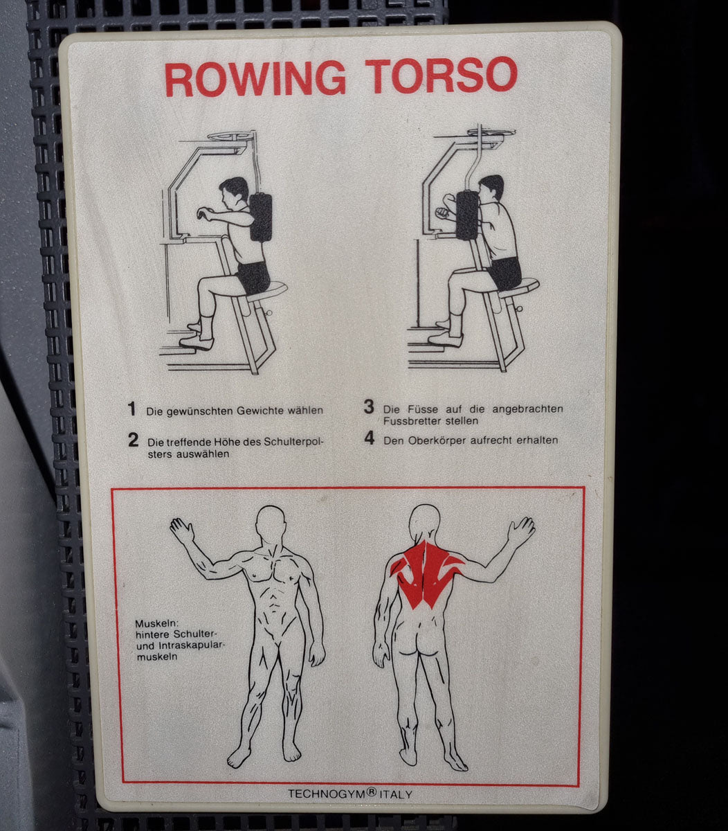 Technogym Butterfly Reverse, Rowing Torso, Silverline, Rahmenfarbe Silber, Polsterfarbe Beige, gebraucht