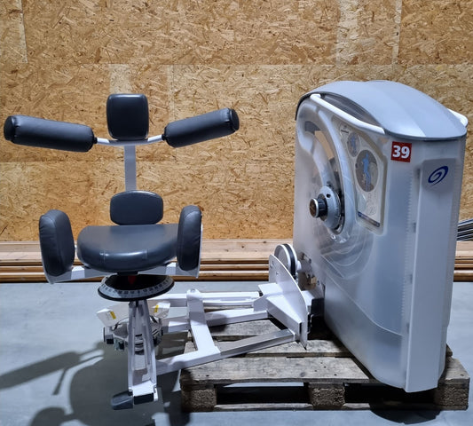 Nautilus One Rotary Torso, Rotationsmaschine, Twister, Rumpfrotator, Rahmenfarbe Weiß, gebraucht - überhohlter Zustand