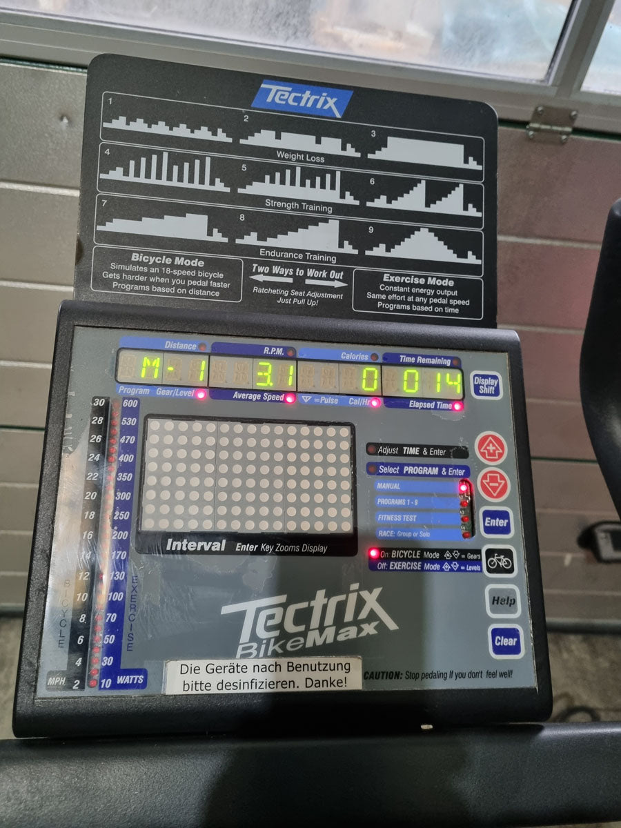 Tectrix Bike Max Ergometer, Weiß und Schwarz, gebraucht