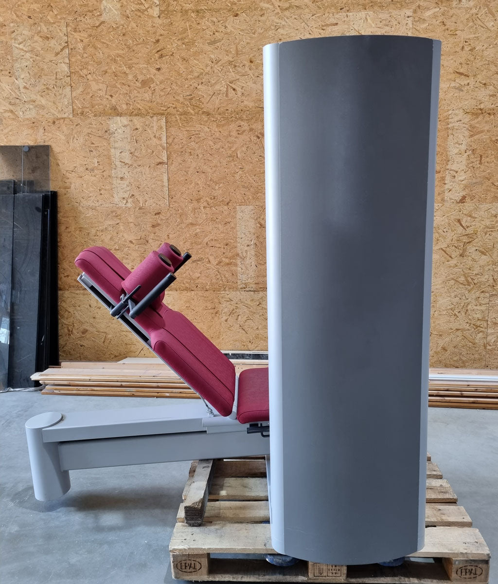 Frei Genius Eco Funktionsstemme - verstellbare Beinpresse, Rahmenfarbe Silber, Polsterfarbe Rot, gebraucht - überholter Zustand