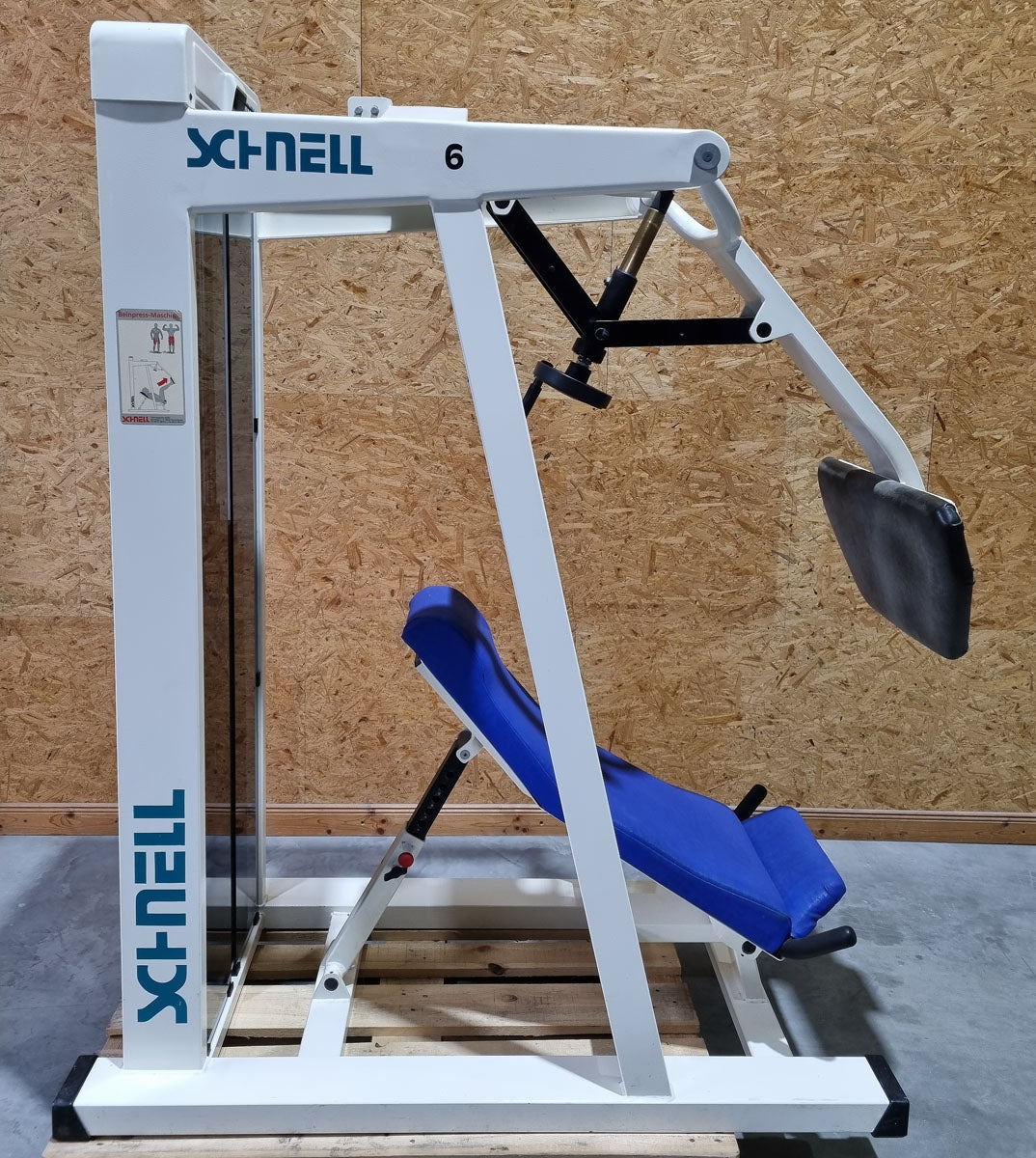Schnell Beinpresse 45° Legpress, Beinpress-Maschine aus der Target Kompakt Line - Oldschool Bodybuilding, Rahmenfarbe Weiß, gebrauchter - überholter Zustand