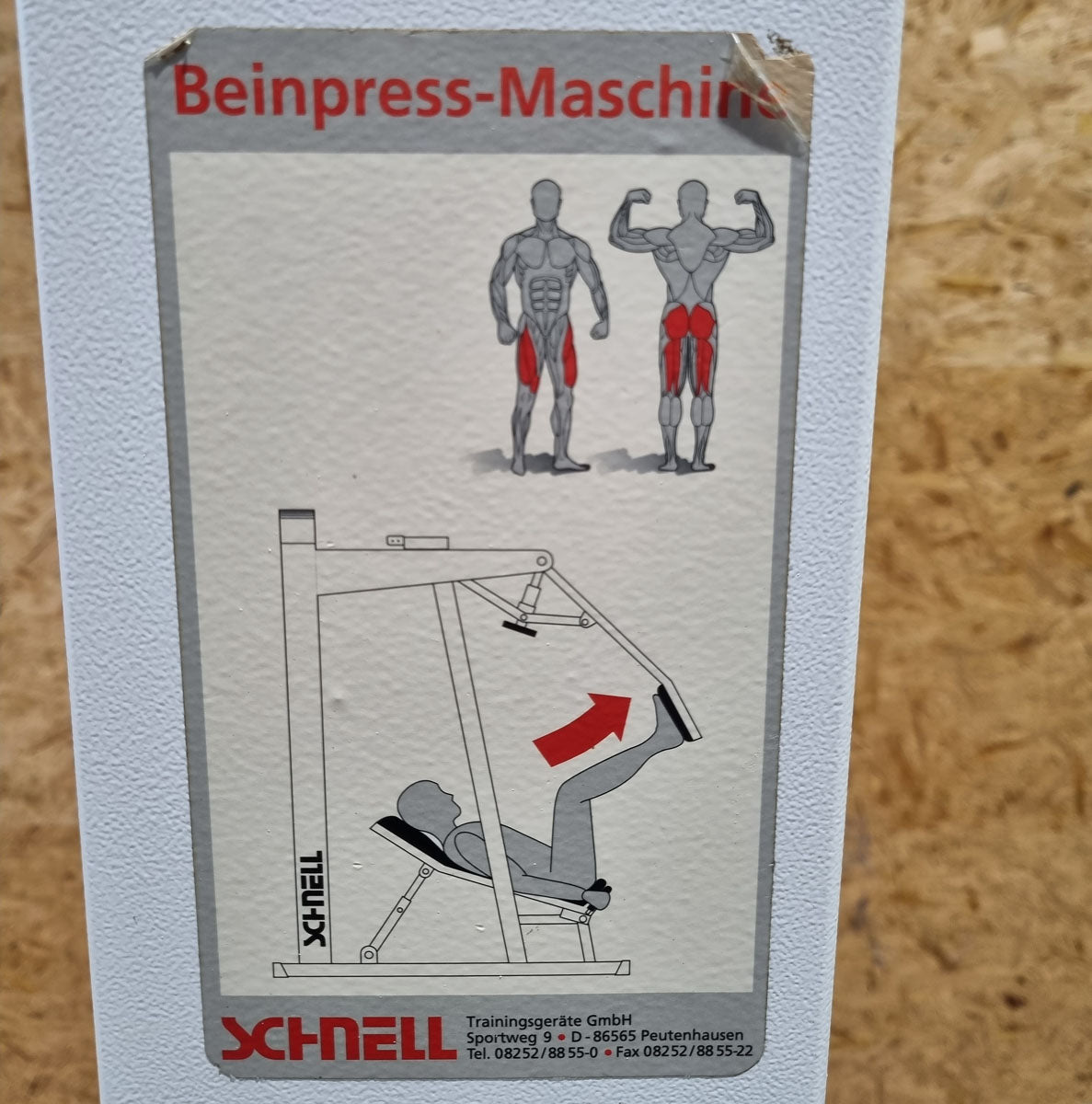 Schnell Beinpresse 45° Legpress, Beinpress-Maschine aus der Target Kompakt Line - Oldschool Bodybuilding, Rahmenfarbe Weiß, gebrauchter - überholter Zustand