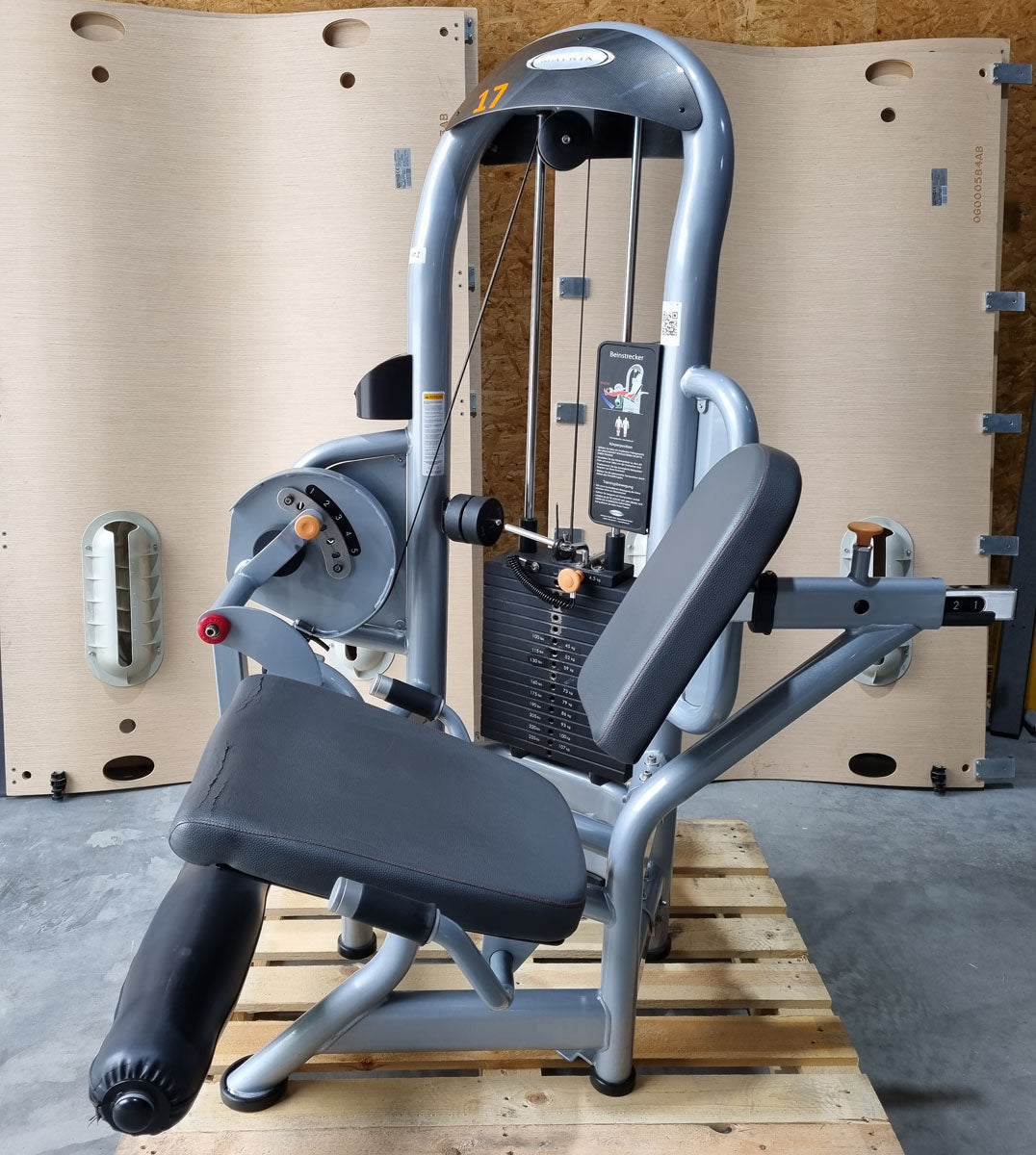 Matrix Beinbeuger sitzend und Beinstrecker im Set - 2 Geräte, Aura G3 Serie, Leg Curl und Leg Extension, Rahmenfarbe Silber, gebraucht - überholter Zustand