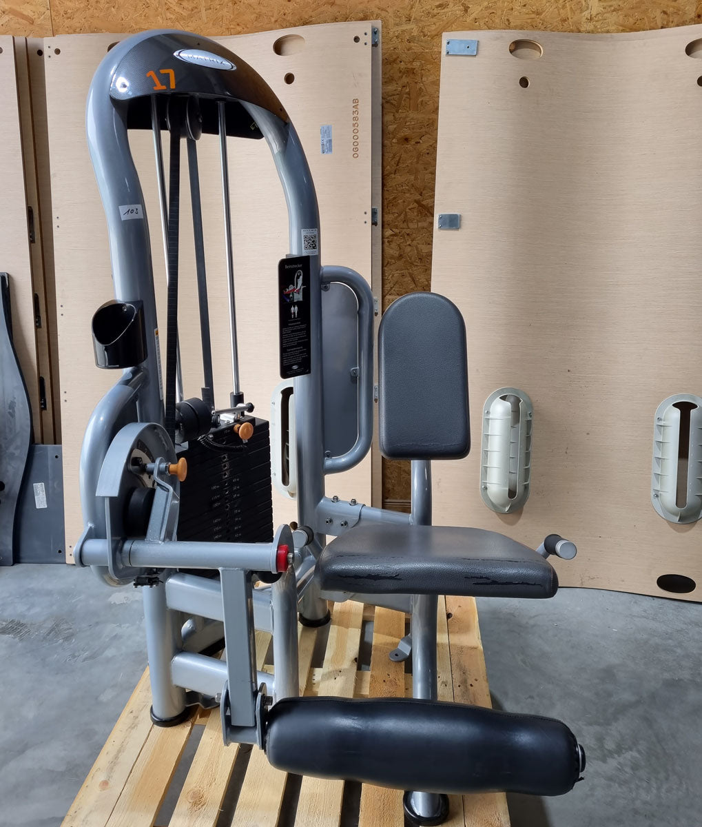 Matrix Beinbeuger sitzend und Beinstrecker im Set - 2 Geräte, Aura G3 Serie, Leg Curl und Leg Extension, Rahmenfarbe Silber, gebraucht - überholter Zustand