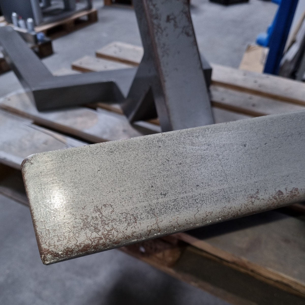 Gym80 back extension bench, 45 degrees, hyperextension, silver frame, brown upholstery, used with signs of wear