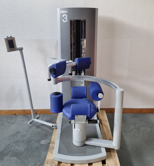 Frei Genius Eco Rumpfrotator, Rotary Torso, Rotationsmaschine, MPG, Twister, seitliche Bauchmuskeln, Rahmenfarbe Silber, gebraucht - überholter Zustand