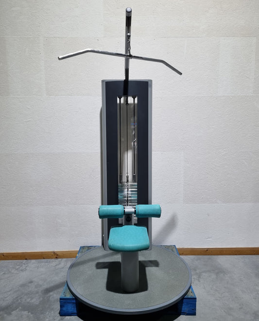 Frei Genius Lateral-Zug, Latzug von Oben mit Seilzug, Lat-Machine, Pulldown, Rahmenfarbe Silber - gebraucht - überholter Zustand