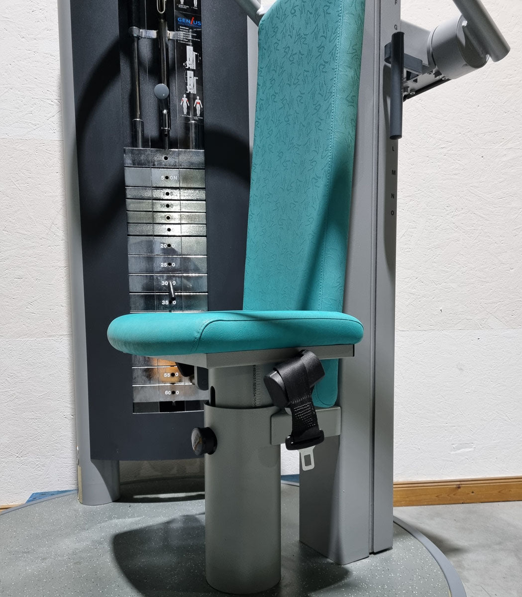 Frei Genius Schulterblattfixator und Stützstemme - Latzug Pulldown und Dips - Kombigerät 2 in 1, Rahmenfarbe Silber - gebraucht - überholter Zustand