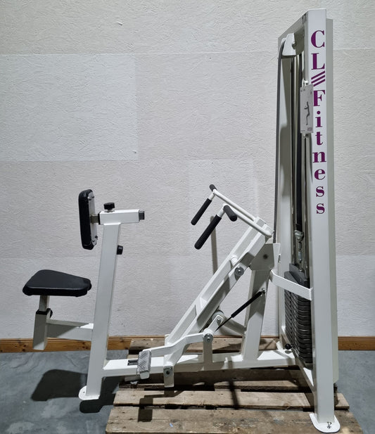 Competition Line, Rudern mit Bruststütze und Einstiegshilfe, Row, Lat-Rudern, Rahmenfarbe Weiß, gebraucht - überholter Zustand