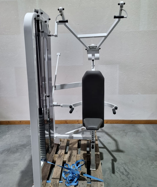 Proxomed Compass Schulterblattfixator / Stützstemme - Latzug und Dips - Kombigerät 2 in 1, Rahmenfarbe Weiß, gebraucht - überholter Zustand