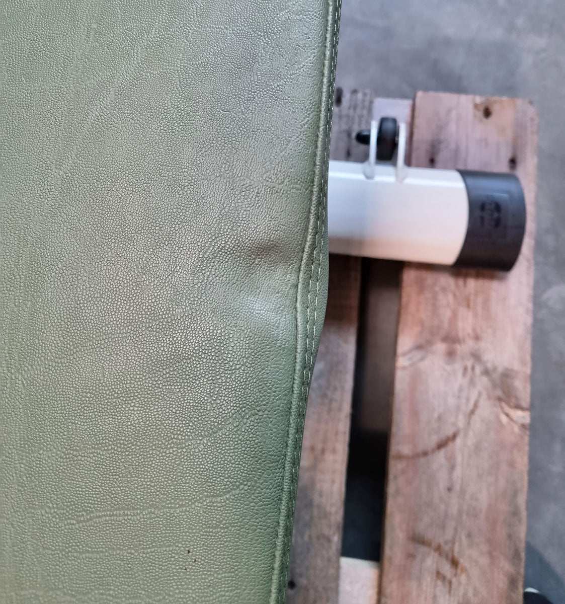 Gym80 4010 Universal Bench Basic, Sygnum Series, White Frame, Green-Avocado Upholstery, Used - Refurbished Condition