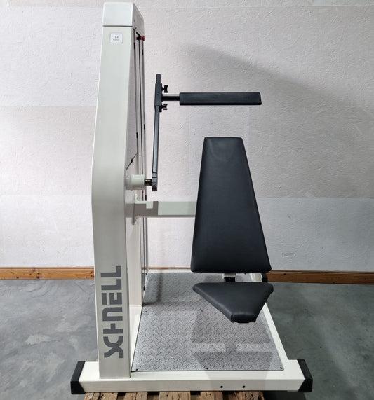 Schnell Pullover Maschine, Armhebemaschine, Überzüge - Target Kompakt Line - Oldschool Bodybuilding, Rahmenfarbe Weiß, gebrauchter - überholter Zustand