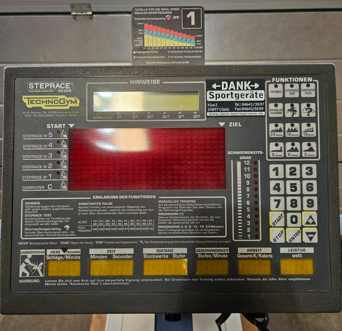 TechnoGym Steprace Stepper mit Polar, grau, gebraucht