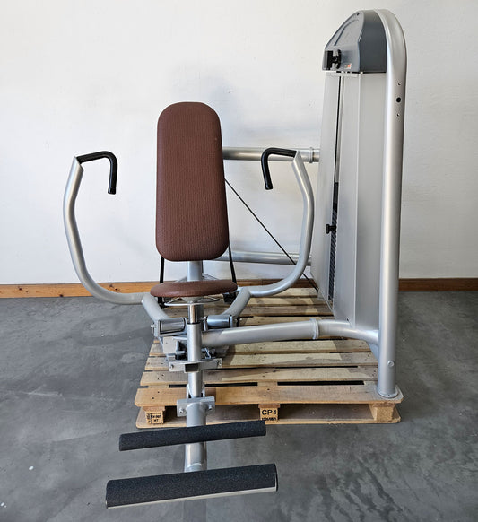 Proxowell bzw Proxomed Bankdrückmaschine, Brustpresse, Chestpress, 100kg Gewichtsblock, Compass bzw C-Well Serie, Rahmenfarbe Silber, gebraucht - überholter Zustand