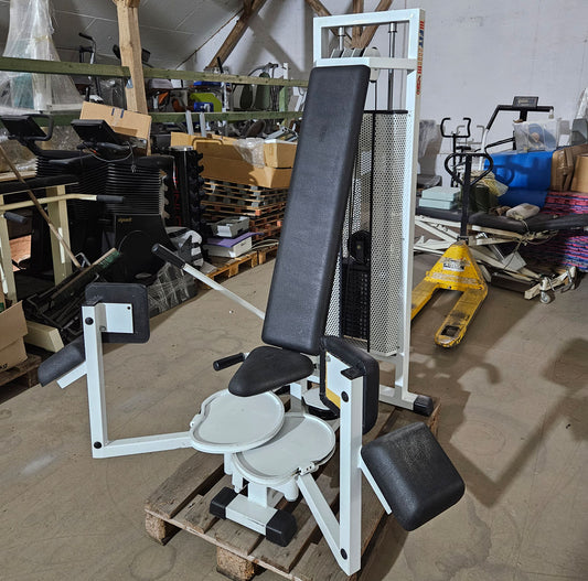 Panatta 2 Geräte im Set = Abduktoren und Adduktorenmaschine, Rahmen Weiß, Oldschool Bodybuilding Kraftgeräte, Fit 2000 Serie, gebraucht mit Gebrauchsspuren