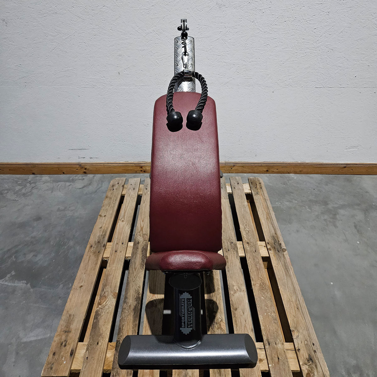 Bauchmaschine Plate loaded, Bauchbank, Sit Up Ab Crunch Bench, Crunchstuhl T 500, Teuwsen Sportgerät, Rahmenfarbe Anthrazit, gebrauchter - überholter Zustand