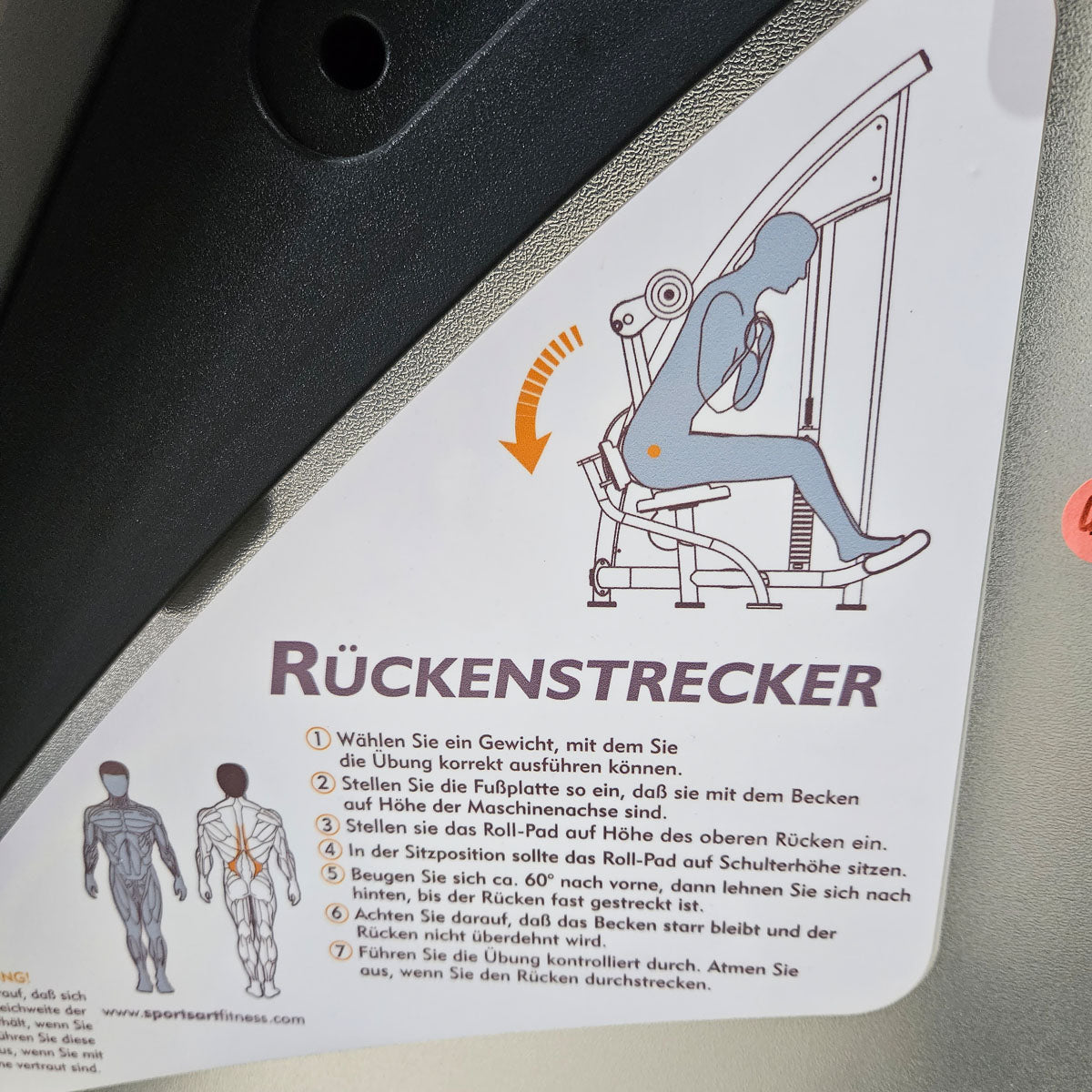 SportsArt Rückenstrecker Maschine S932 A932 N932, Back Extension, Hyperextension Machine, Rahmenfarbe Silber, gebraucht - überholter Zustand