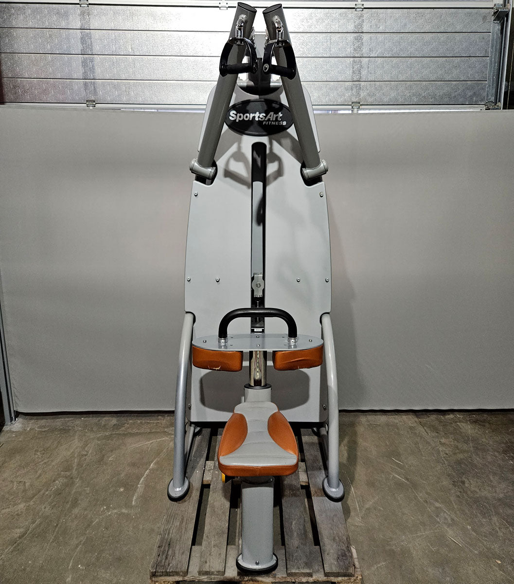 SportsArt Latzug Dual von Oben mit drehbaren Griffen S916, A916, N916 Independent Lat Pulldown, Pull Down DUAL, Rahmenfarbe Silber-Grau, gebrauchter - überholter Zustand