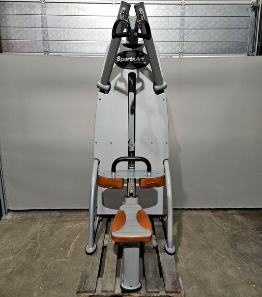 SportsArt Latzug Dual von Oben mit drehbaren Griffen S916, A916, N916 Independent Lat Pulldown, Pull Down DUAL, Rahmenfarbe Silber-Grau, gebrauchter - überholter Zustand