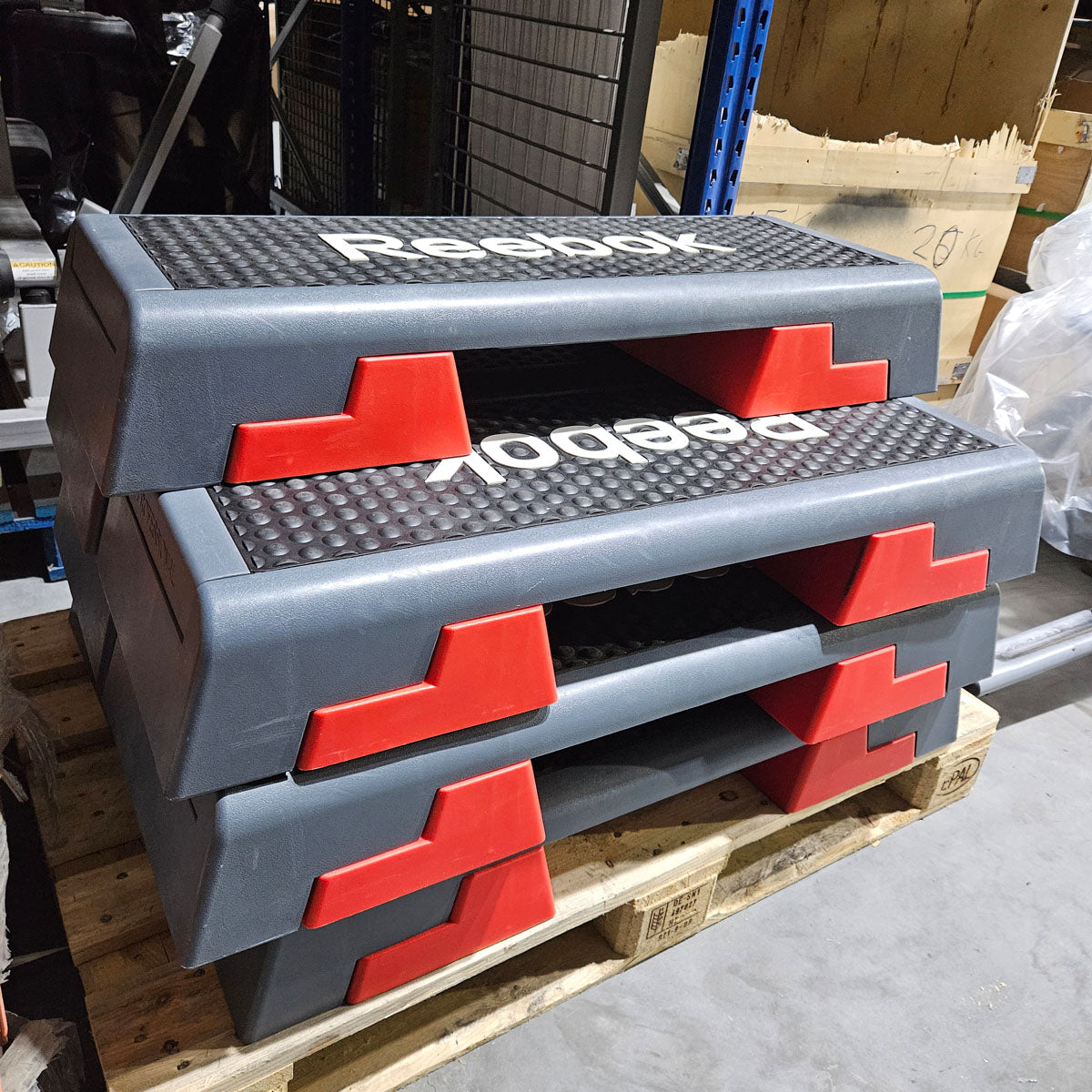 Reebok Steps Step-Boards, Dunkelgrau-Rot, gebraucht - geprüfter Zustand