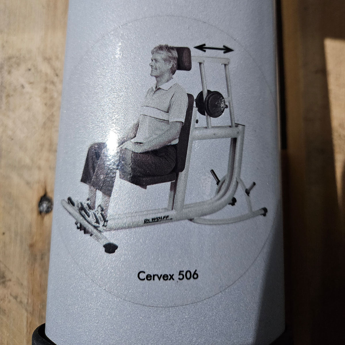 Dr. Wolff Cervex 506, cervical spine trainer, frame color silver, padding red, used - refurbished condition