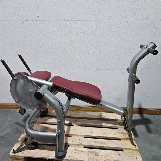Life Fitness Bauchmaschine, Bauchbank, Ab Crunch Bench- Plate loaded SABB, Signature Serie, Rahmenfarbe Silber, gebrauchter - überholter Zustand