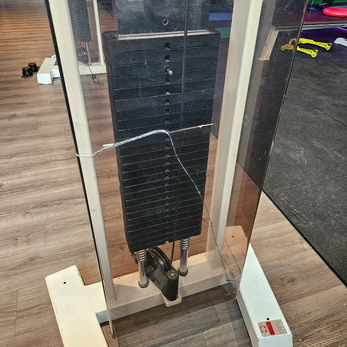 Gym80 - 2x Kabelzug, Cable Crossover, Seilzug von oben und unten, Oldschool Bodybuilding, Rahmenfarbe Weiß, gebraucht - geprüfter Zustand mit Gebrauchsspuren