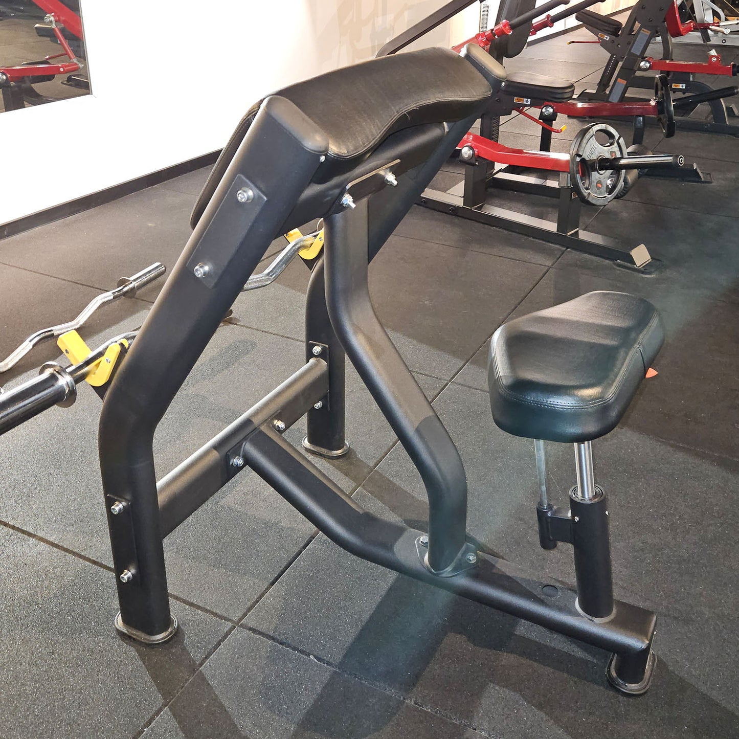 DankSport Scottcurl Bench, Biceps Curl Bench, Height Adjustable - Biceps Curl Bench - Silver and Black - NEW