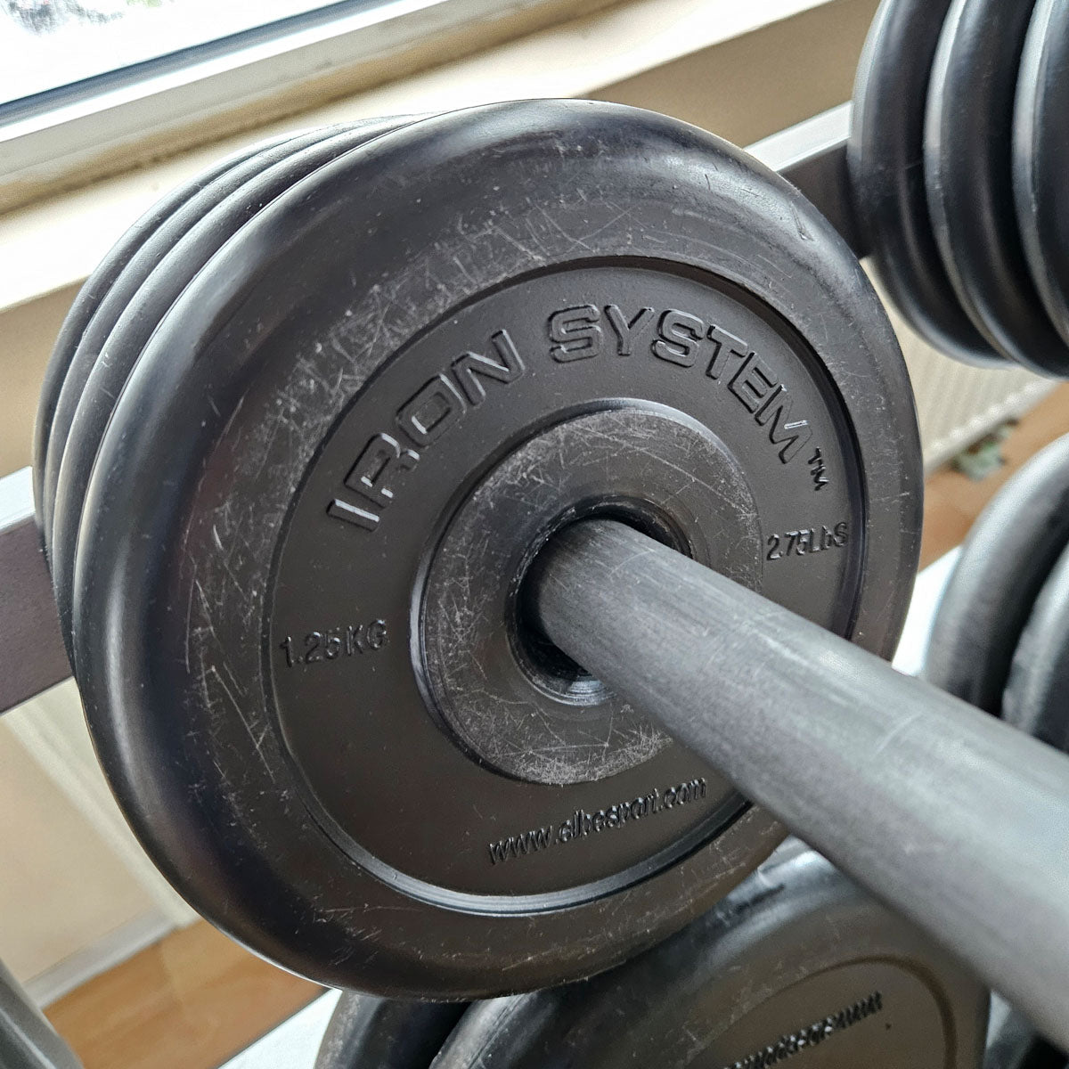 Elbesport Iron System Langhantelsets für Groupfitness, Gruppentraining, Kurse etc, Ähnlich Hot Iron Sets, inkl. Ständer-Ablage in Silber, gebraucht - mit Gebrauchsspuren