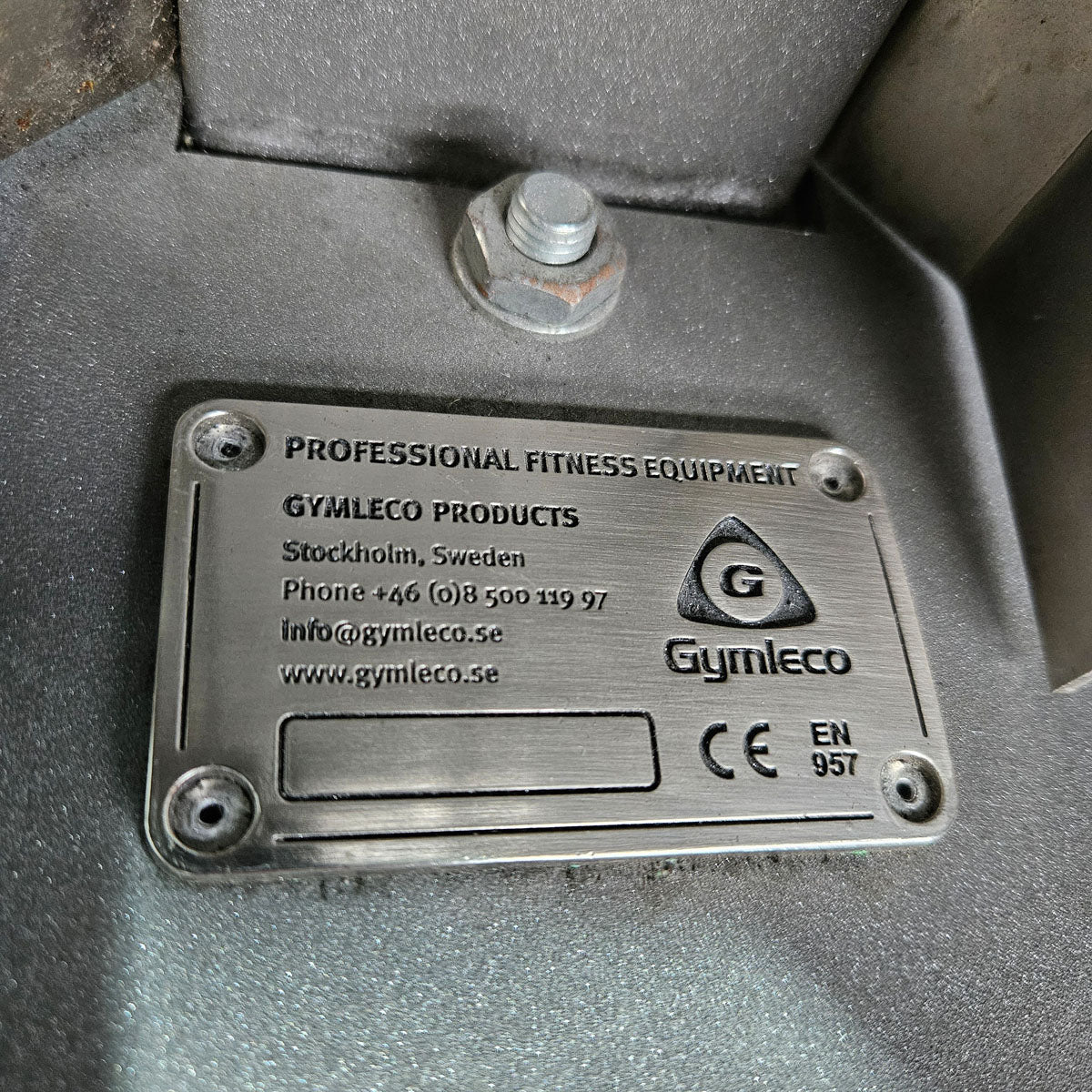 Gummi HEX Hantelsatz Paare 1-10kg, 10 Paare inkl. Ständer von Gymleco, Rahmenfarbe Anthrazit, Hexagonal Kurzhanteln, gebraucht mit Gebrauchsspuren