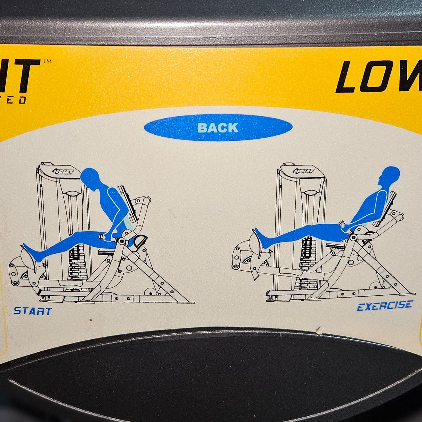 Hoist Roc-IT Low Back RS1204, Lower Back, Rückenstreckermaschine, Unterer Rücken, Roc IT Selectorized Serie mit Steckgewichten, Vorgänger vom RS-2204, Rahmenfarbe Silber, gebraucht - überholter Zustand