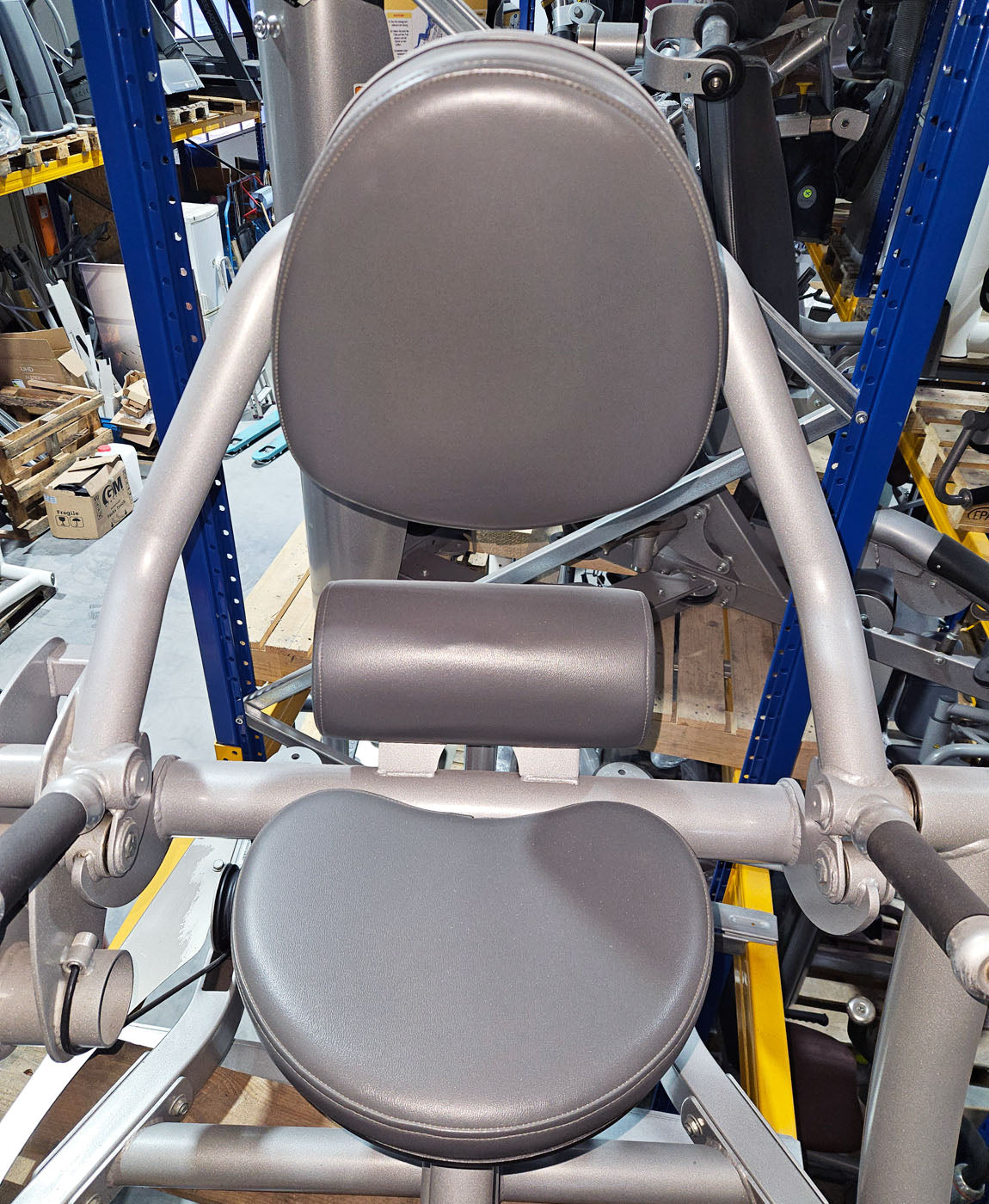 Hoist Roc-IT Low Back RS1204, Lower Back, Rückenstreckermaschine, Unterer Rücken, Roc IT Selectorized Serie mit Steckgewichten, Vorgänger vom RS-2204, Rahmenfarbe Silber, gebraucht - überholter Zustand