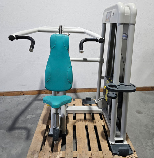 Ergo-Fit Schulterpresse, Shoulder Press, Überkopfdrücken, 4000 Serie, Rahmenfarbe Weiß, gebraucht - überholter Zustand